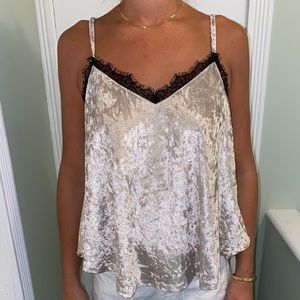 Design Lab velour with black lace top